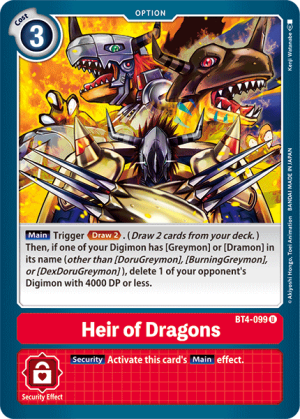 Digimon BT4-099 Heir of Dragons