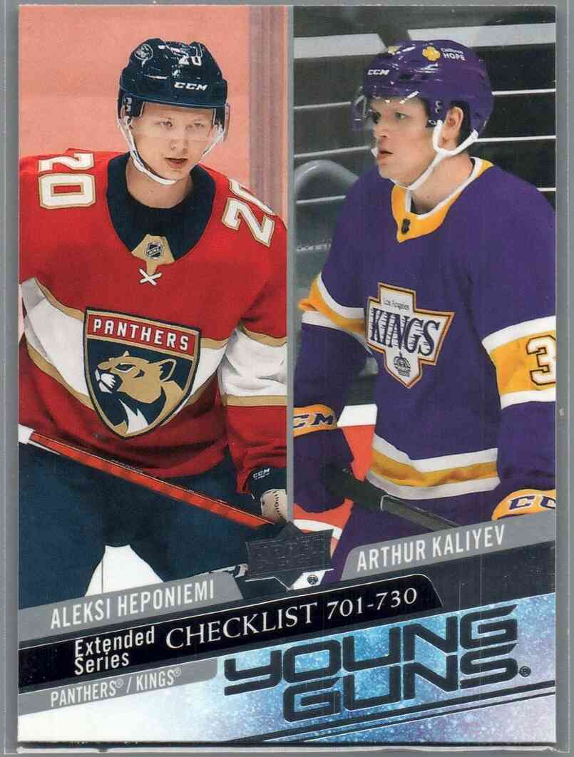 2020/21 Young Guns Checklist Aleksi Haponiemi / Arthur Kaliyev #730