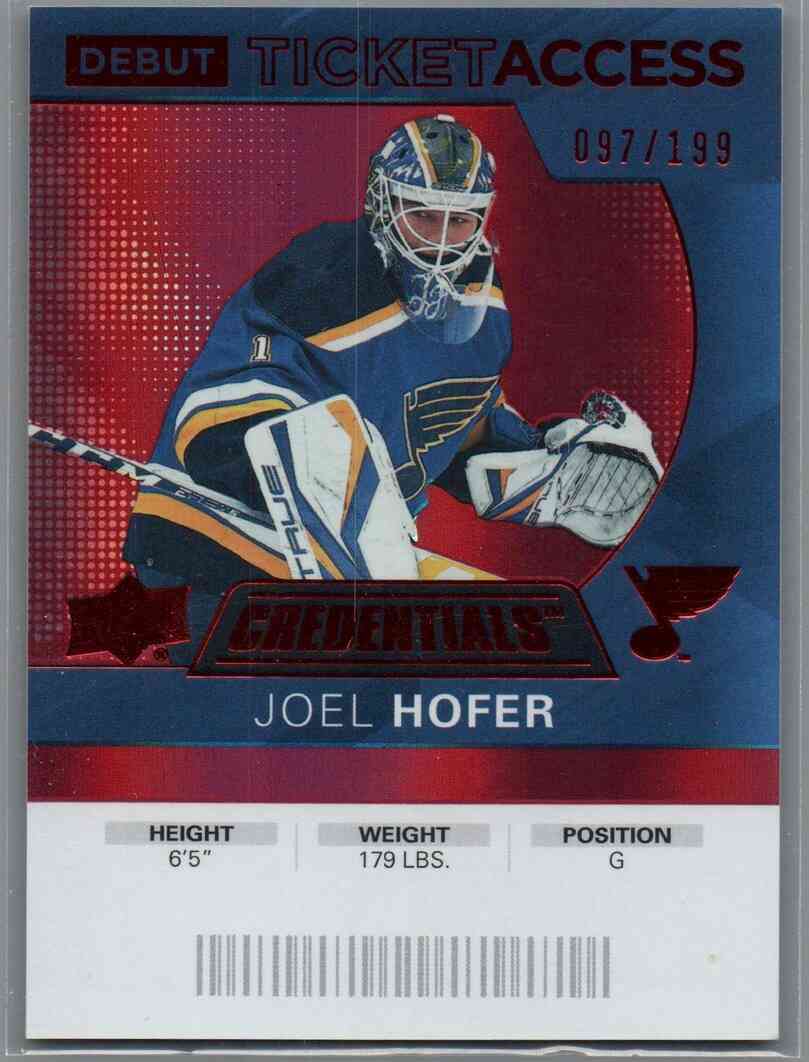 2020/21 Debut Ticket Access Joel Hofer #117 097/199