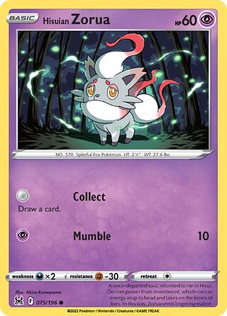 Pokémon Lost Origin 075/196 Hisuian Zorua
