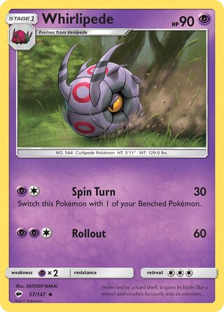 Pokémon Burning Shadows 57/147 Whirlipede