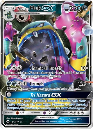 Pokémon Burning Shadows 84/147 Alolan Muk GX