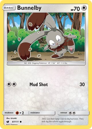 Pokémon Crimson Invasion 87/111 Bunnelby Reverse Holo