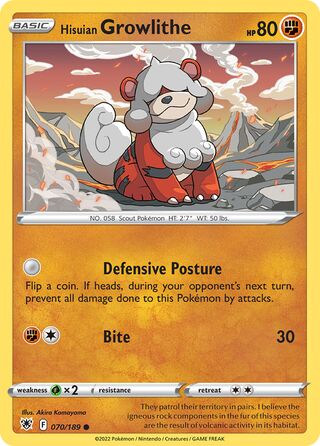 Pokémon Astral Radiance Promo 070/189 Hisuian Growlithe