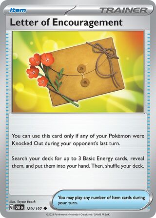 Pokémon Obsidian Flames 189/197 Letter of Encouragement
