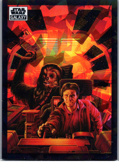 2022 Star Wars Galaxy Atomic Refractor #42 Han Solo & Chewbacca In The Cockpit 125/150