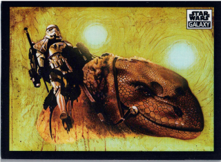 2022 Star Wars Galaxy Refractor #17 Sandtrooper Atop a Dewback