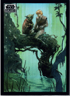 2022 Star Wars Galaxy Refractor #39 Yoda And Luke Skywalker