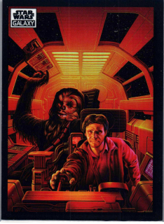 2022 Star Wars Galaxy Refractor #42 Han Solo & Chewbacca In The Cockpit