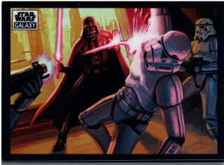 2022 Star Wars Galaxy Refractor #58 Stormtroopers Swarm Darth Vader