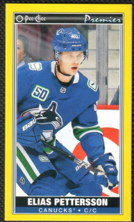 2020/21 OPC Premier Tallboy Yellow Border Elias Pettersson #P-32